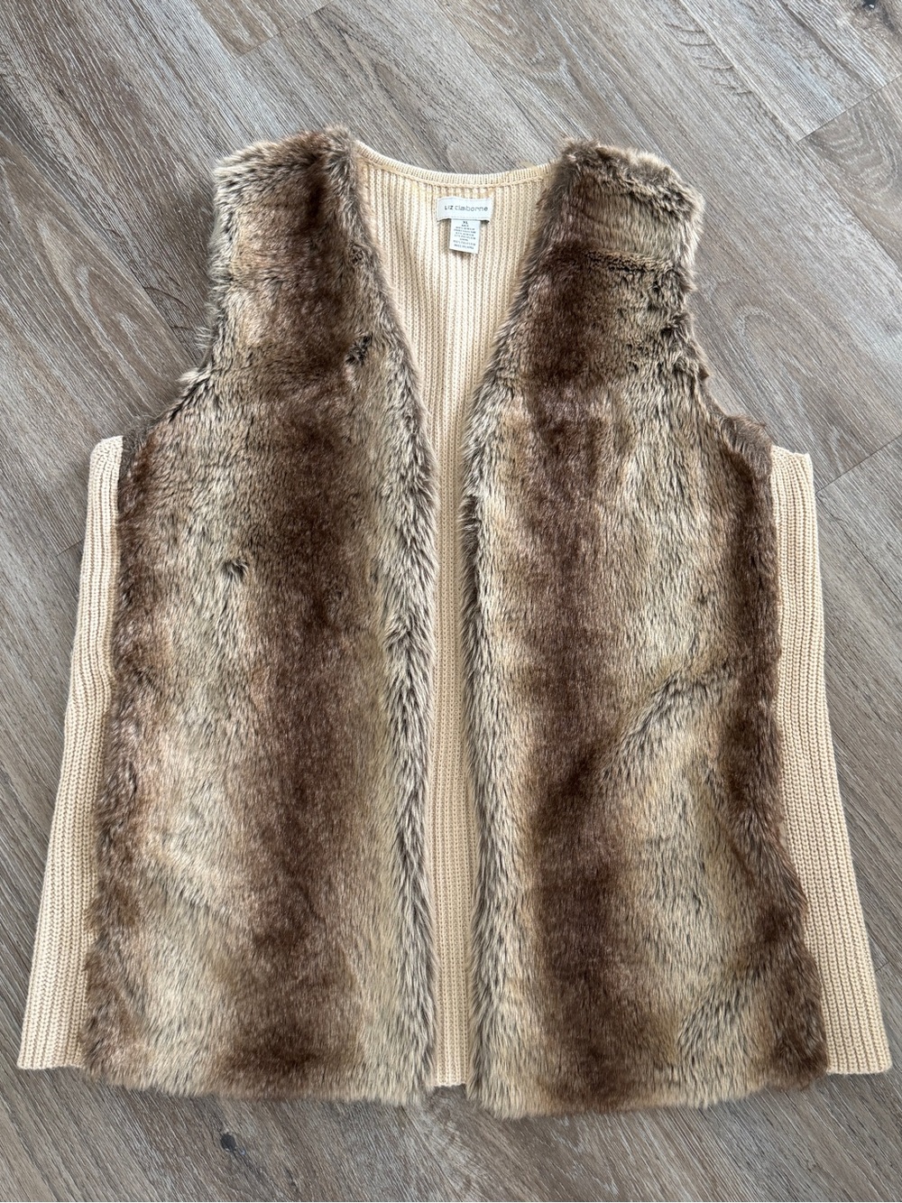 Liz Claiborne fur sweater vest